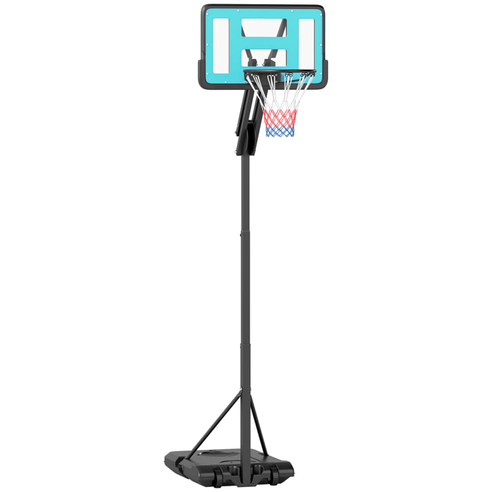 Canasta de Baloncesto para Exterior Aro de Baloncesto Portátil con Altura Ajustable 180-270 cm Ruedas Base Rellenable para Adolescentes y Adulto Negro