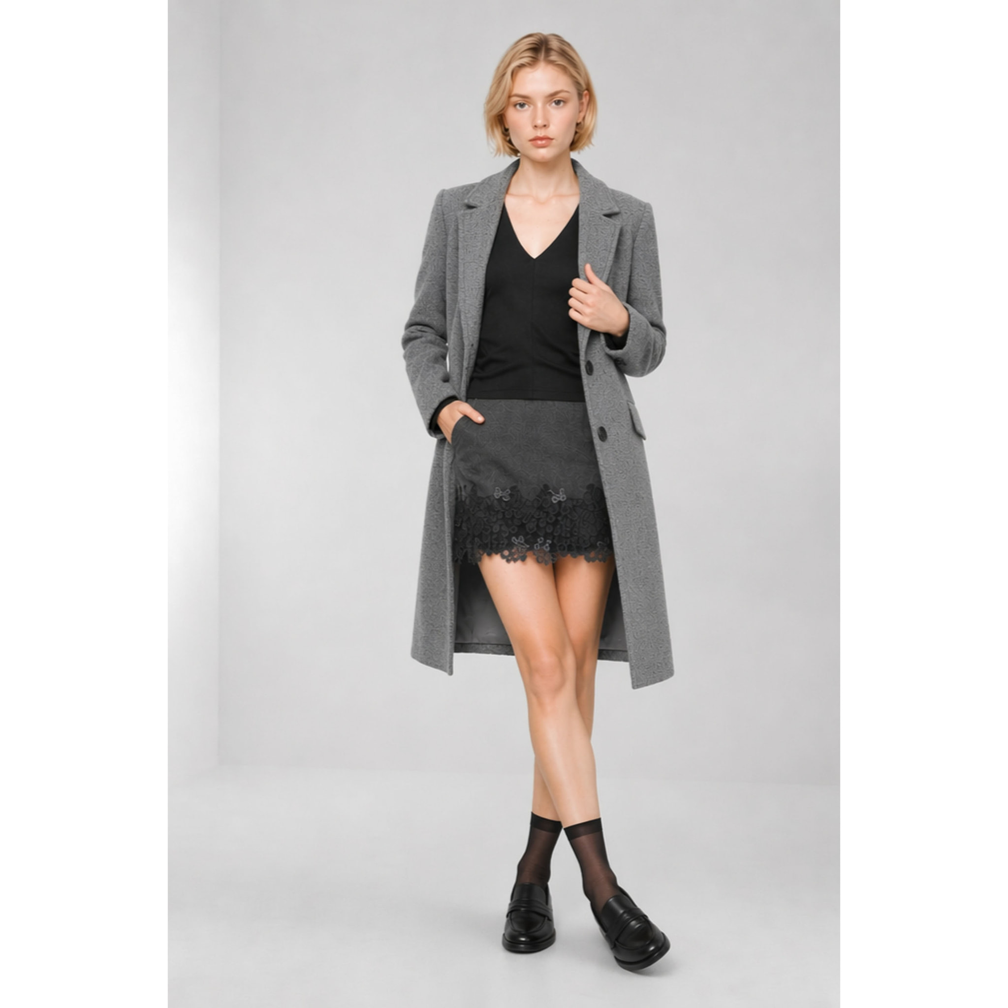 Kocca - Cappotto da donna sartoriale con rever e tasche a patta Donna