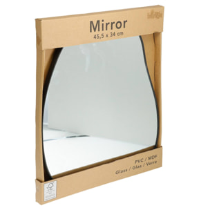 WELL HOME Espejo rectangular diseño variado de pared 47x35x1,5cm con gancho trasero para entrada o dormitorio