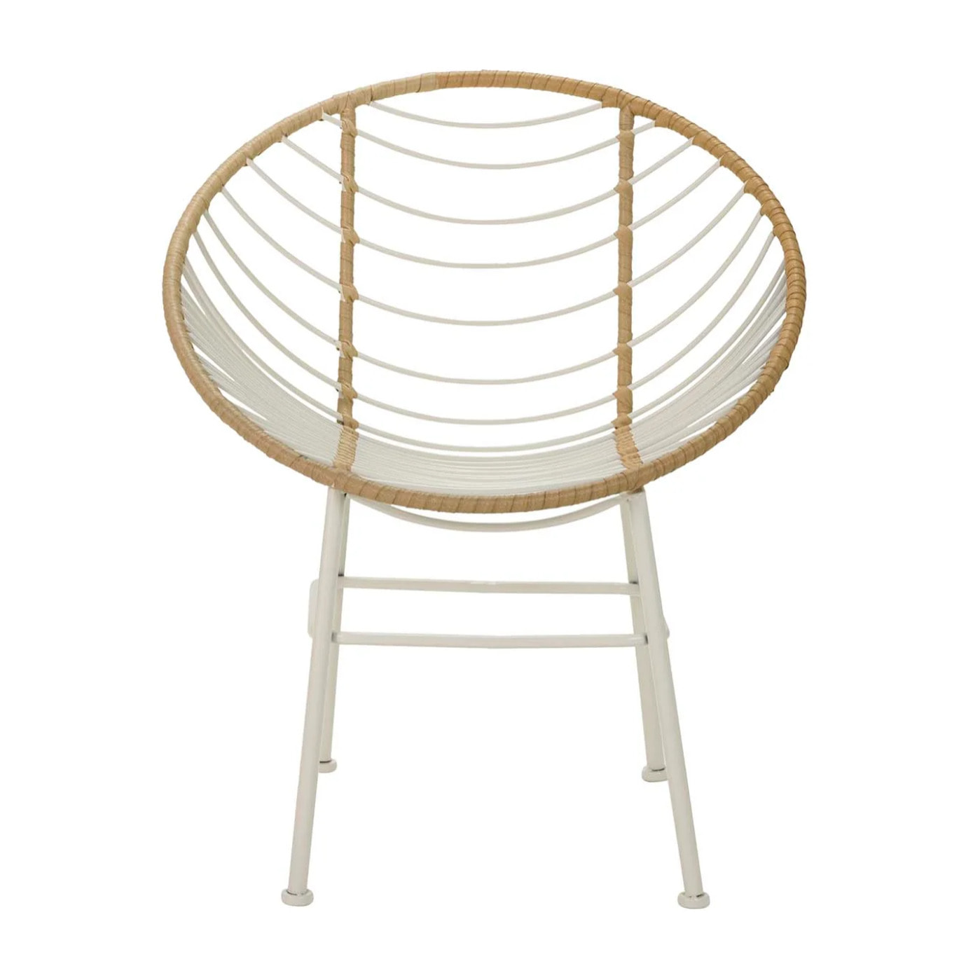 Silla Metal Fibra Sintetica Beige 56x66x78cm