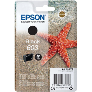 Cartouche d'encre EPSON Originale 603 Noire Standard - C13T03U14010
