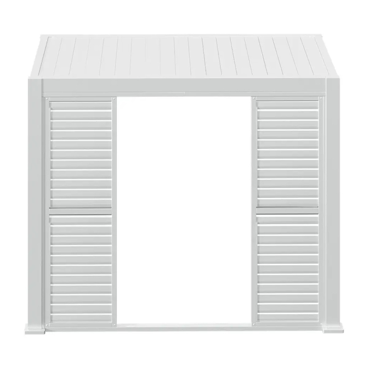 Persienne coulissante pour pergola bioclimatique "Evora" - 1/3 côté - 2,7 x 2,34m Blanc