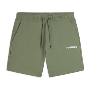 Pantaloni corti a metà coscia in jersey stretch