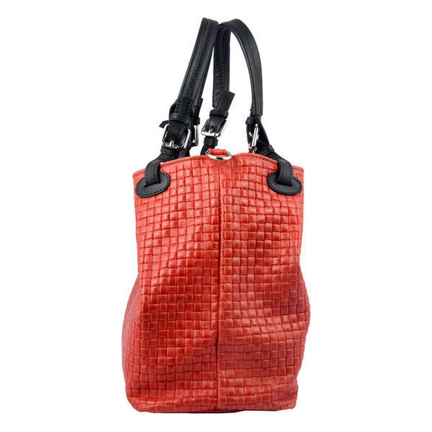 Borse Donna colore Rosso-in pelle Made in Italy 31x29xx32cm