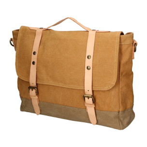 Borsa a mano unisex - Modello Minerva - Canvas e pelle - 30.0 x 40.0 x 12.0 cm