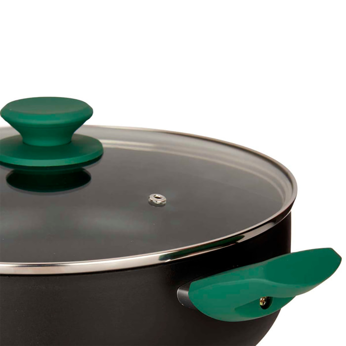 CACEROLA ALUMINIO PRENSADO GREEN 28CM C TAPA