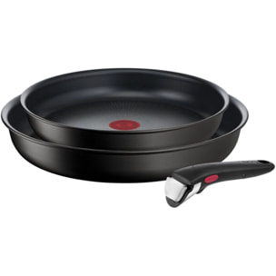 Batterie de cuisine TEFAL Ingenio Eco Resist 2 poeles et poignée L3979102