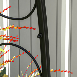 Arco de Jardín de Acero para Rosas Arco de Boda Diseño Espiral de Corazón para Plantas Trepadoras para Decoración Patio Terraza 125x37x230 cm Negro