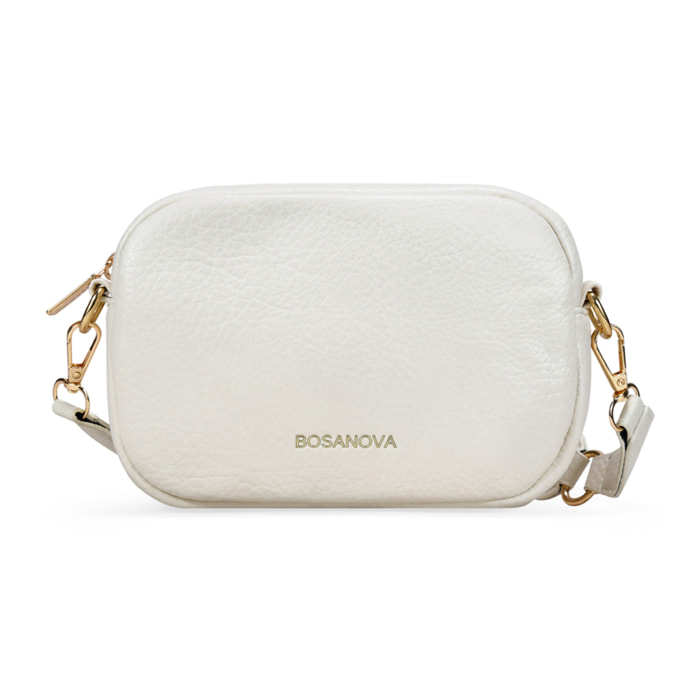 Bolso bandolera beige asa con anillas