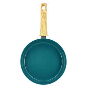 Poêle 28cm en aluminium recyclé bleu canard - tous feux COLORAMA
