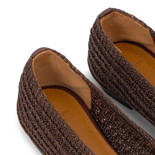 Bailarina plana Bassi en punto metalizado