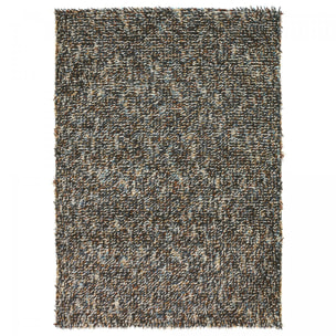 Tapis shaggy tissé en laine motif faux uni RABI