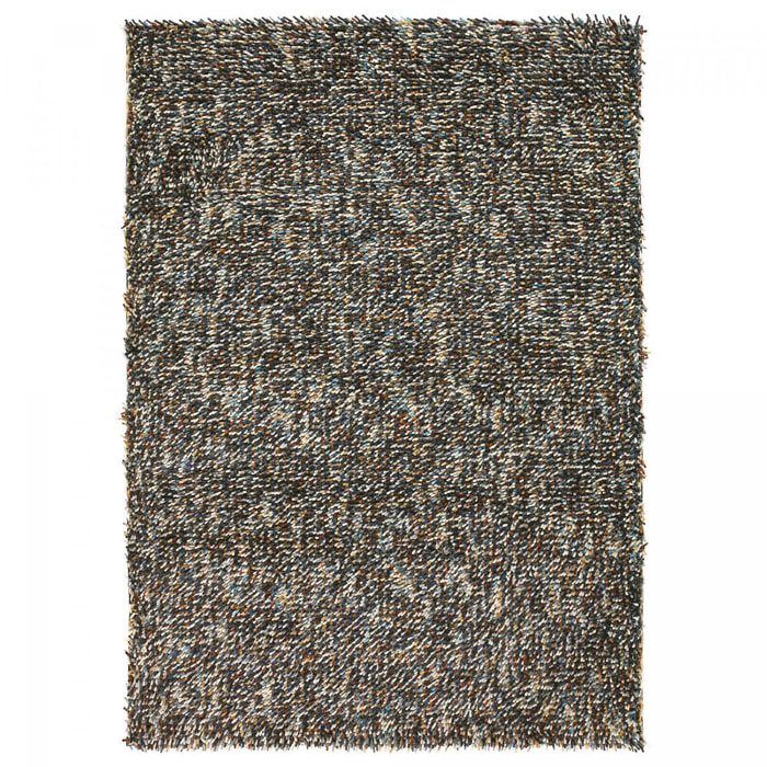 Tapis shaggy tissé en laine motif faux uni RABI