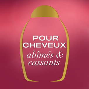 OGX Après-Shampooing Fortifiant Huile de Kératine, 385 ml – Soin capillaire renforçateur pour cheveux abîmés et cassants – Après