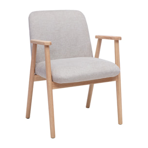 Chaises en tissu effet velours texturé beige et bois clair (lot de 2) KITTY