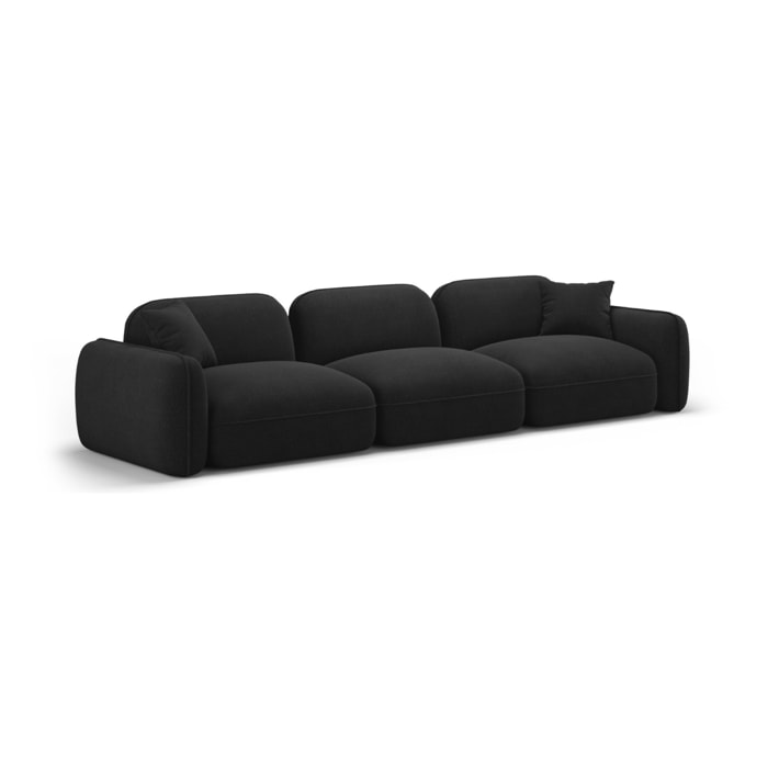 Canapé modulable "Lucien" 4 places en velours anthracite