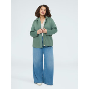 Fiorella Rubino - Giacca in scuba con dettagli matelassé - Verde militare