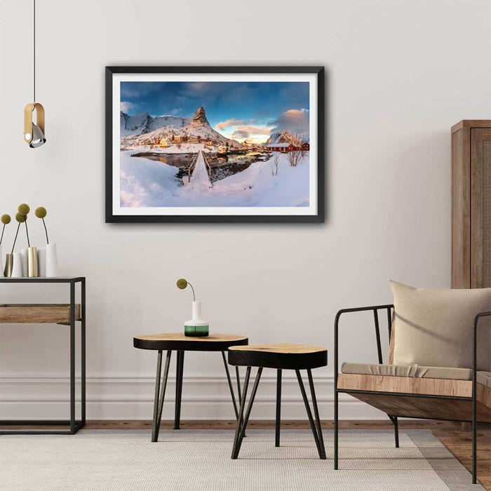 Affiche paysage Reine des Glaces Affiche sous cadre noir