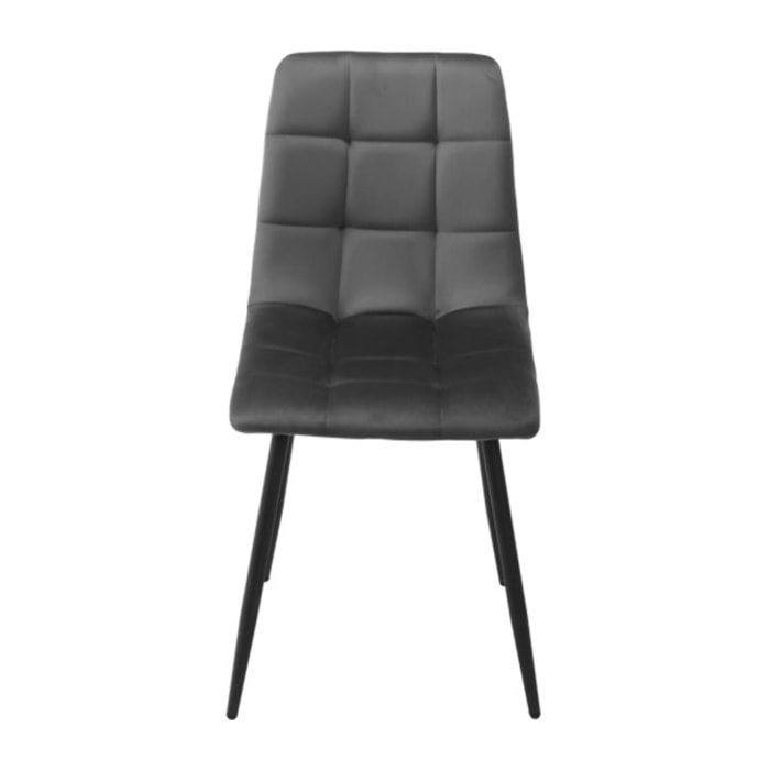 Chaise en velours avec piétement métal noir - PAOLA 2