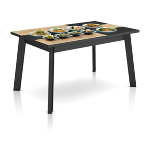Mesa de comedor Naira 140 Negro Roble Negro