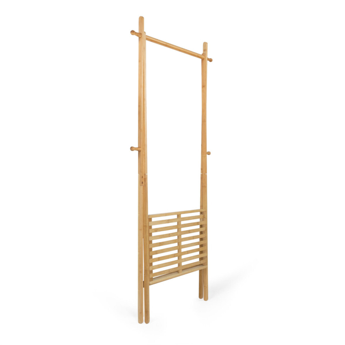 Portant pliable à vêtements Maya en bambou