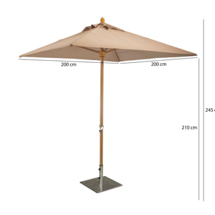 Parasol en aluminium et toile taupe 200cm COMETE