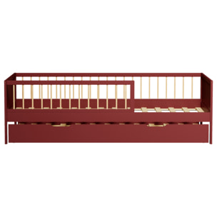 Lit gigogne pour enfant 190x90cm terracotta ADAM