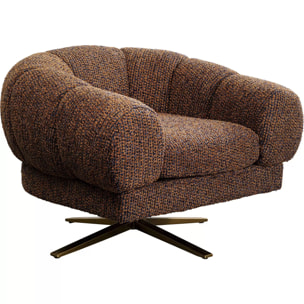 Fauteuil pivotant Janno marron Kare Design