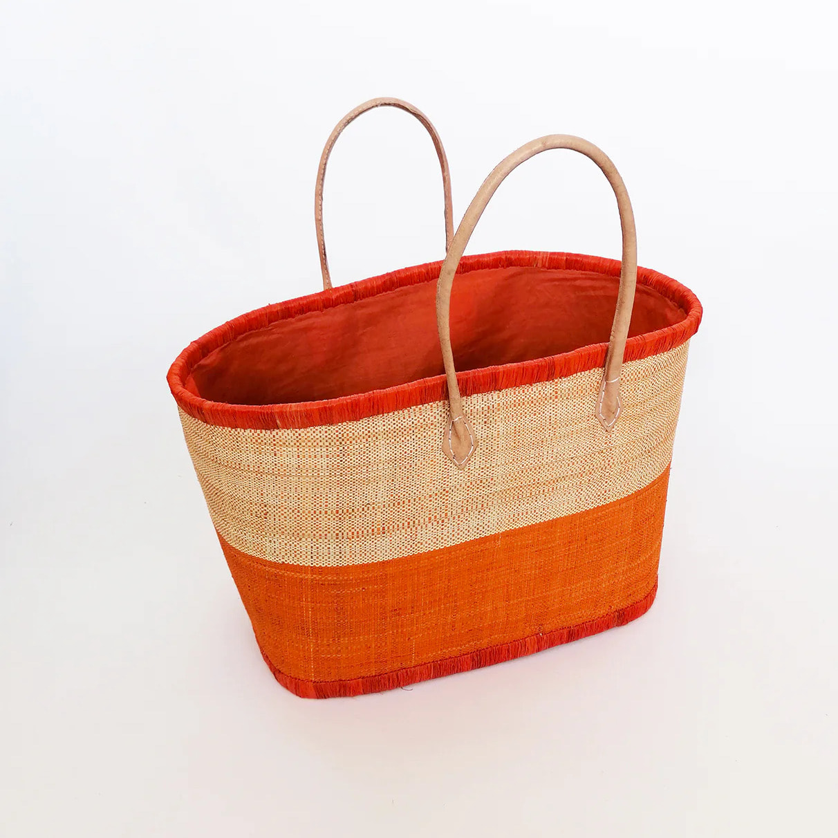Panier artisanal de Madagascar - Ivato GM Orange avec pochon