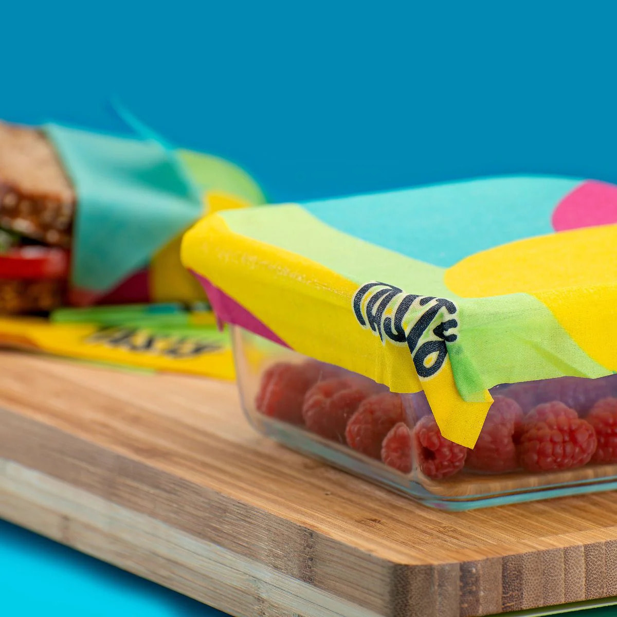 Lot de 3 wraps en cire d'abeille type film alimentaire Tasty Green