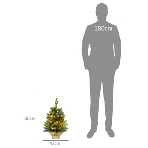 Mini sapin de Noël avec éclairage LED - petit sapin de Noël artificiel - décoration de Noël - 60 cm
