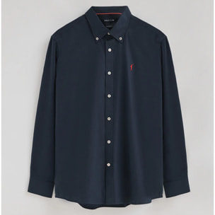 Camisa azul marino de corte regular con logo Rigby Go