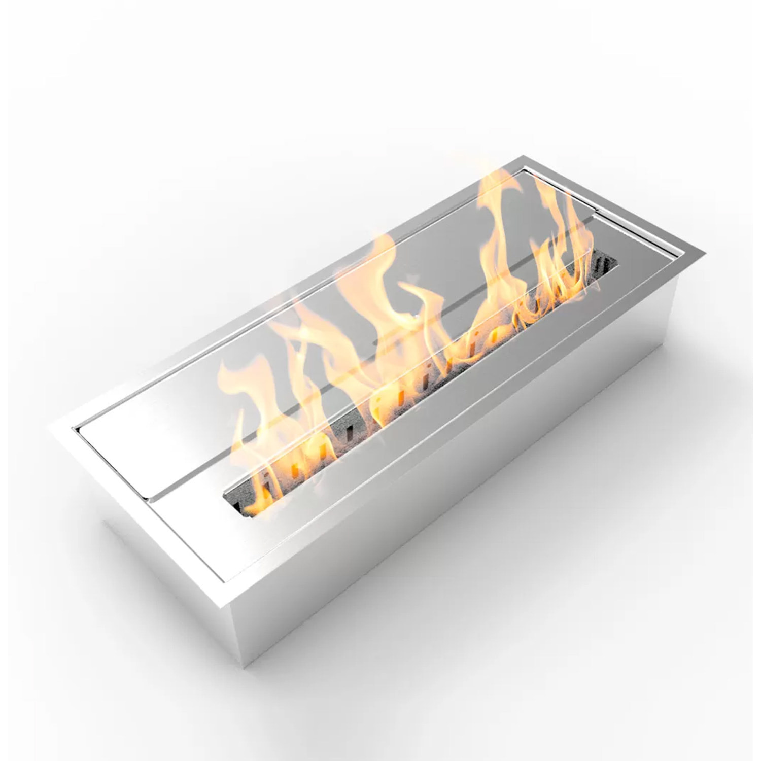 Bruciatore a bioetanolo per camino 3,5 L, in acciaio inox 45,7x18,7xH9,5 cm