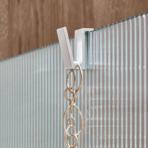 Paroi de douche Contra flute 90cm + kit profilé Blanc mat