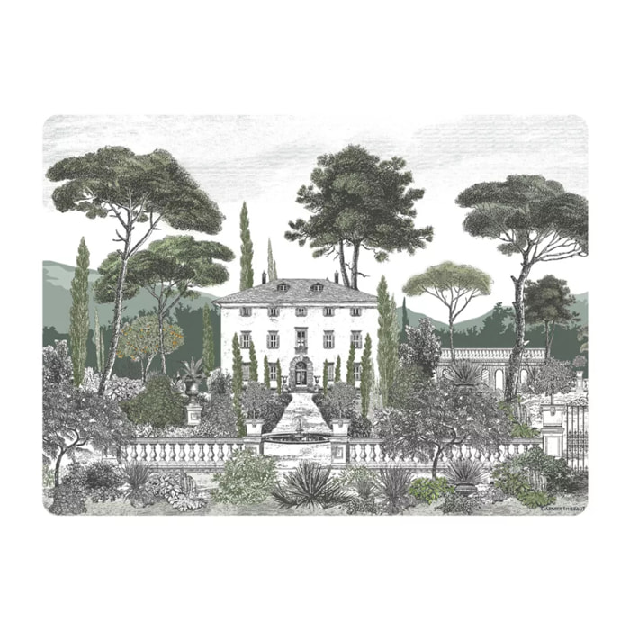 Set vinyle 860 g/m² imprimé gris vert Palazzina verde