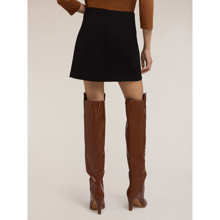 Motivi - Minifalda con bolsillos de charol - Negro