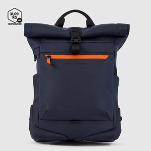 Piquadro Water resistant roll top backpack for laptop 15,6
