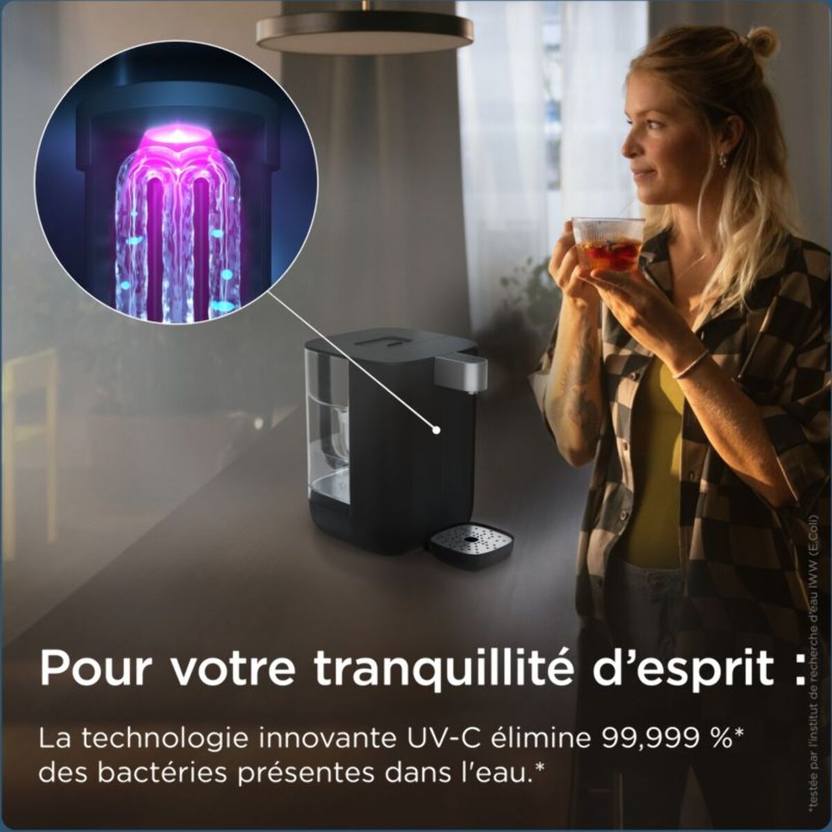 Fontaine à eau BRITA CUBE (4.0 L) technologie UV-C & filtre à eau MAXTRA PRO Expert anti-tartre