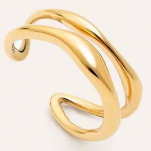 Anello Doppia Aria Acciao Placcato Oro