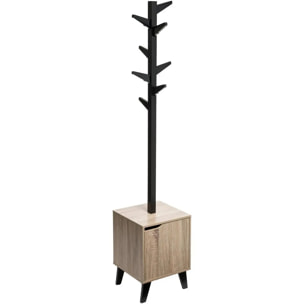 Porte-manteaux effet chêne naturel "Ceda" noir