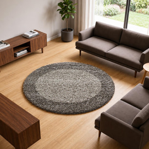 Tapis poils longs shaggy tissé motif simple NIVA