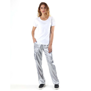 T-shirt donna Leone 1947 Apparel con grafica metallica. Look casual moderno.