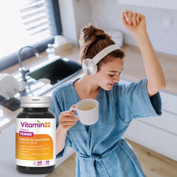 VITAMIN'22 - Specific Femme - A base de 14 vitamines et minéraux - Action fortifiante et anti-fatigue - Fabriqué en France - Cure de 60 jours - Lot de 2