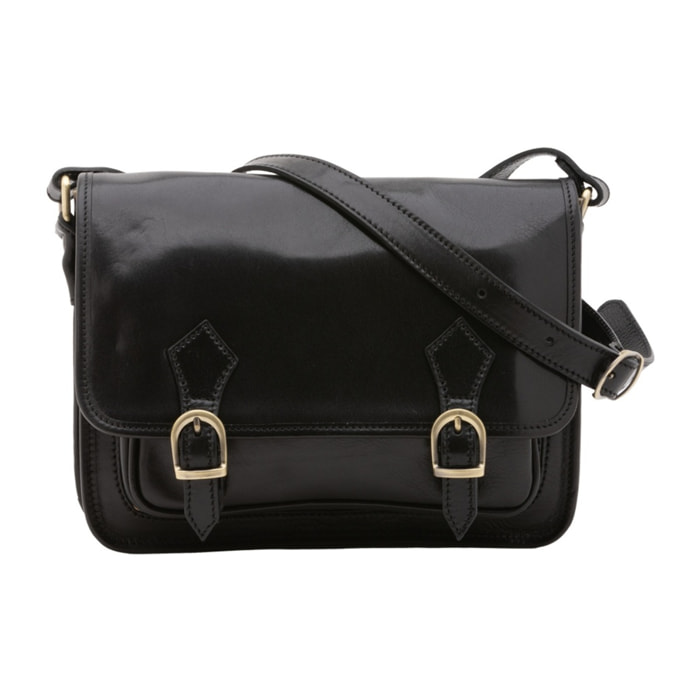 Borsa a tracolla da donna - Modello False - 100% vera pelle - 27.5 x 22.0 x 12.0 cm