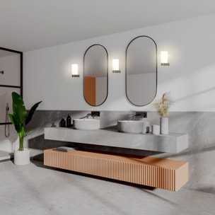 Forlight Metà - Aplique de Pared para Baño con IP44 para Bombilla E14 Fabricado en Aluminio Negro y Difusor de Cristal Opal