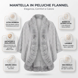 Mantella effetto flanella in fibre sintetiche - Grigio