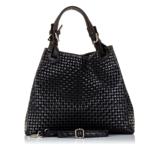 Emanuela Borsa tote Donna.Pelle autentica Camoscio Incisione Geometrica