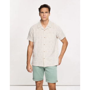 Camisa Calada a Rayas Blanca - Dobine