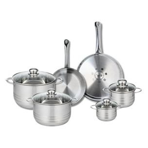 Ensemble de 2 Poêles de cuisson 24 et 28 cm et 4 faitouts 12, 14, 20 et 24 cm Elo Profi Brillant