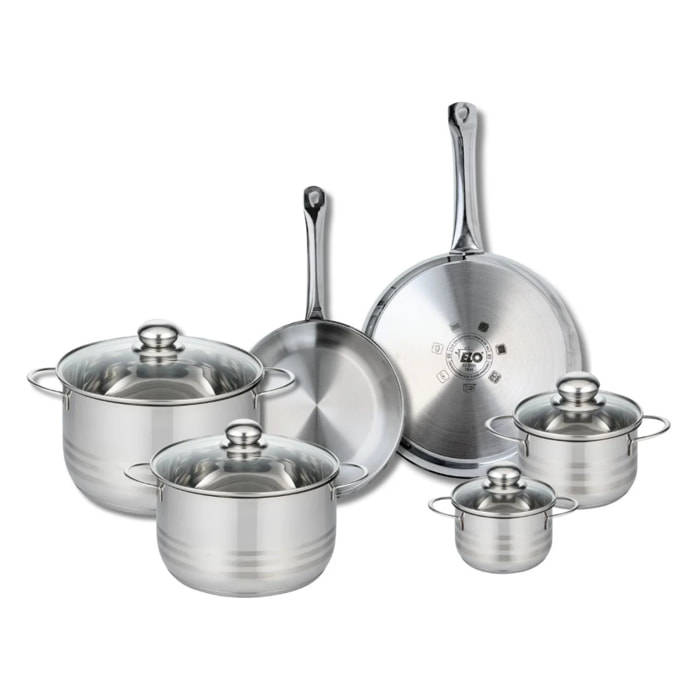 Ensemble de 2 Poêles de cuisson 24 et 28 cm et 4 faitouts 12, 14, 20 et 24 cm Elo Profi Brillant